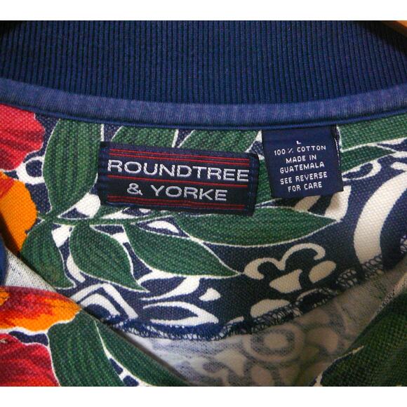 Mens Roundtree & Yorke Hawaii Style Polo Shirt sz L - Picture 3 of 6